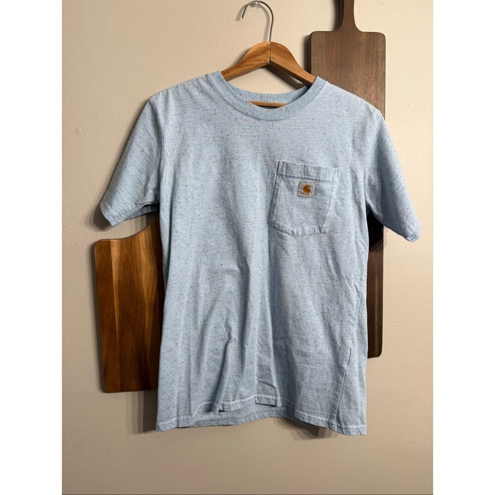 Carhartt Blue Cotton Blend Loose Fit Short Sleeve Pocket‎ T-Shirt Size Small